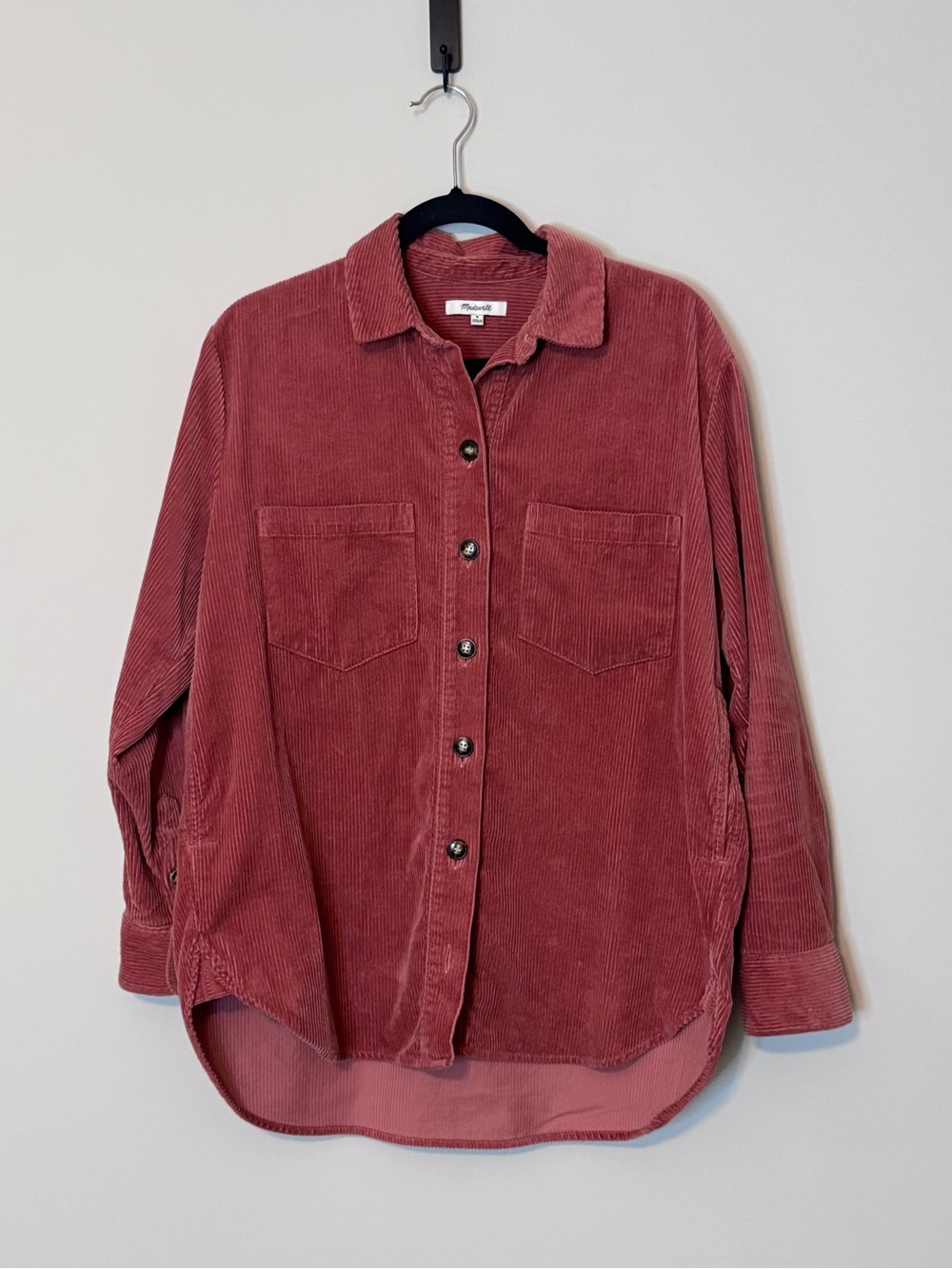 Madewell Corduroy Sunday Shirt Jacket Rose Dust Size Medium NWOT
